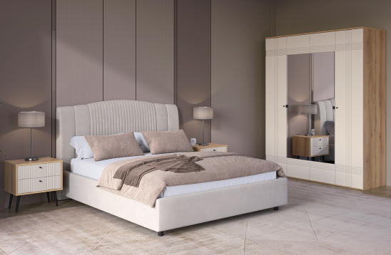 «Вега Саксония» Модульная спальня Миндаль «Вега Саксония» Модульная спальня Миндаль