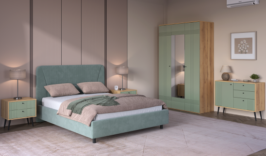 «Вега Саксония» Комод с ящиками Серо-зелёный «Вега Саксония» Комод с ящиками Серо-зелёный