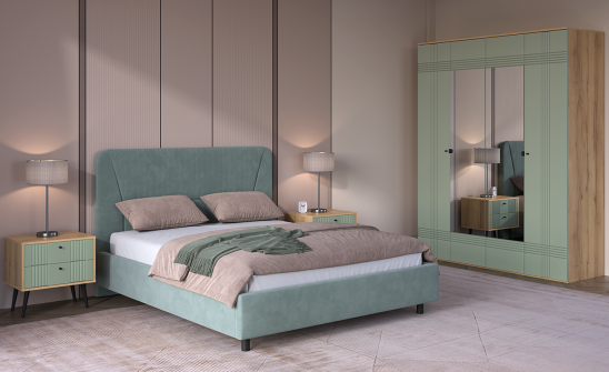 «Вега Саксония» Шкаф 4-х дверный Серо-зелёный «Вега Саксония» Шкаф 4-х дверный Серо-зелёный