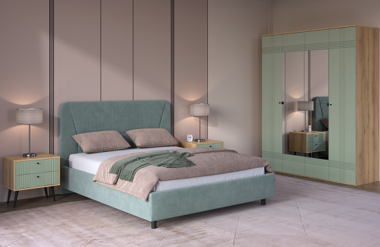 «Вега Саксония» Тумба прикроватная Серо-зелёный «Вега Саксония» Тумба прикроватная Серо-зелёный