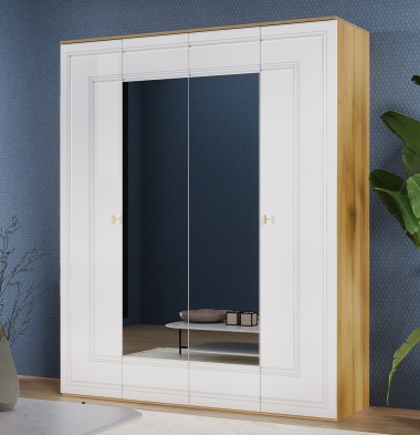 Шкаф распашной 4-х дверный «Вега Сапфир» Белый Глянец Шкаф распашной 4-х дверный «Вега Сапфир» Белый Глянец