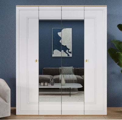 Шкаф распашной 4-х дверный «Вега Сапфир» Белый Глянец Шкаф распашной 4-х дверный «Вега Сапфир» Белый Глянец