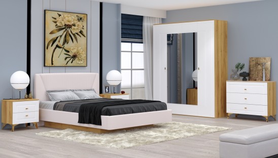 «Вега Сапфир» Белый глянец модульная спальня 