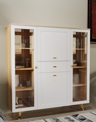 «Вега Сапфир» Шкаф низкий (2 стеклодвери) Белый глянец «Вега Сапфир» Шкаф низкий (2 стеклодвери) Белый глянец