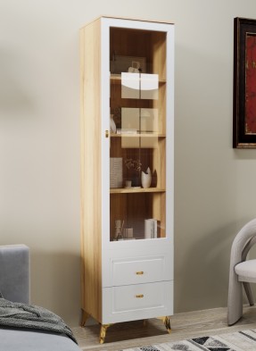 «Вега Сапфир» Шкаф-витрина Белый глянец