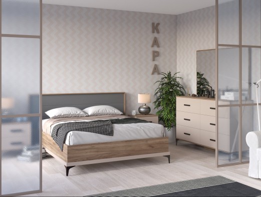 «Кара» Кровать со стационарным основанием металл