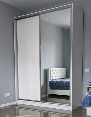 Шкаф-купе 1200 Зеркало/ЛДСП «Домашний»