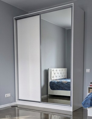 Шкаф-купе 1350 Зеркало/ЛДСП «Домашний»