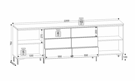 «Джулия» Тумба под ТВ м.31 на ножках «Джулия» Тумба под ТВ м.31 на ножках