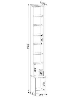 «Джулия» Пенал с зеркалом м.12