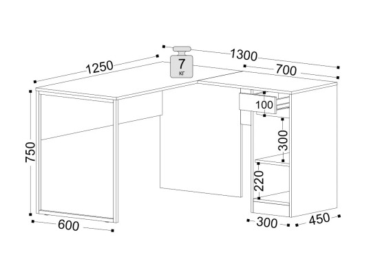 «Нильс» Стол письменный м.12