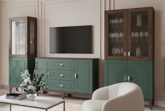 «Калипсо» Неман Шкаф-витрина 2 стеклодвери МН-044-02