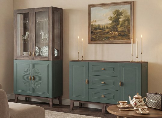 «Калипсо» Неман Шкаф-витрина 2 стеклодвери МН-044-02