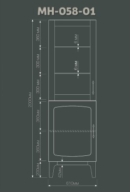 «Танаро» Неман Шкаф-витрина 1 стеклодверь МН-058-01 «Танаро» Неман Шкаф-витрина 1 стеклодверь МН-058-01