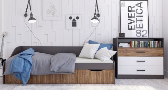 «Мальма» Кровать-тахта 90х200 с ящиками МН-135-01 «Мальма» Кровать-тахта 90х200 с ящиками МН-135-01