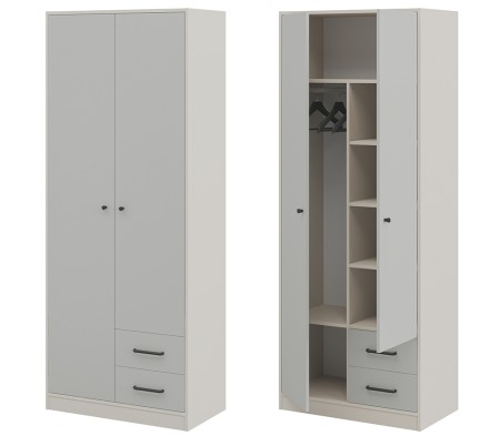 «Мальма» Шкаф 2-х створчатый для одежды с ящиками МН-135-03