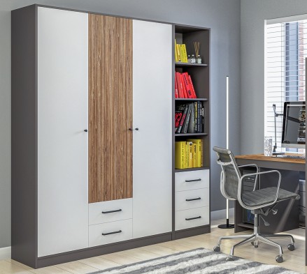 «Мальма» Шкаф 3-х створчатый для одежды с ящиками МН-135-04