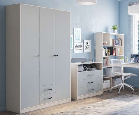 «Мальма» Шкаф 3-х створчатый для одежды с ящиками МН-135-04