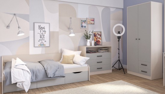 «Мальма» Модульная молодежная мебель Лунный камень / Персидский жемчуг