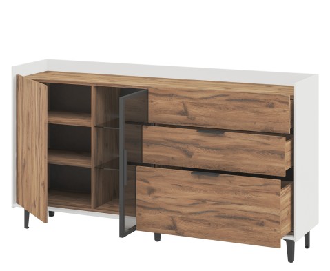 «Модена» Неман Комод-витрина с 2-мя дверками и 3 ящиками МН-048-05 «Модена» Неман Комод-витрина с 2-мя дверками и 3 ящиками МН-048-05