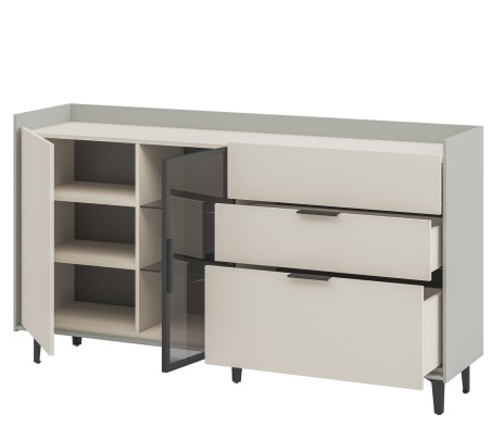 «Модена» Неман Комод-витрина с 2-мя дверками и 3 ящиками МН-048-05 «Модена» Неман Комод-витрина с 2-мя дверками и 3 ящиками МН-048-05