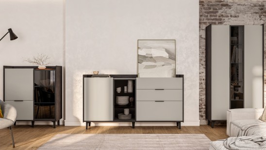 «Модена» Неман Комод-витрина с 2-мя дверками и 3 ящиками МН-048-05 «Модена» Неман Комод-витрина с 2-мя дверками и 3 ящиками МН-048-05