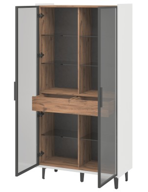 «Модена» Неман Шкаф-витрина комбинированный 2 стеклодвери высота 184 МН-048-22 «Модена» Неман Шкаф-витрина комбинированный 2 стеклодвери высота 184 МН-048-22