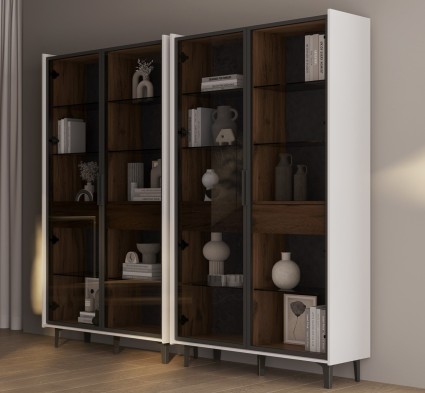 «Модена» Неман Шкаф-витрина комбинированный 2 стеклодвери высота 184 МН-048-22 «Модена» Неман Шкаф-витрина комбинированный 2 стеклодвери высота 184 МН-048-22