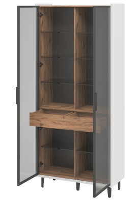 «Модена» Неман Шкаф-витрина комбинированный 2 стеклодвери высота 210 МН-048-25 «Модена» Неман Шкаф-витрина комбинированный 2 стеклодвери высота 210 МН-048-25