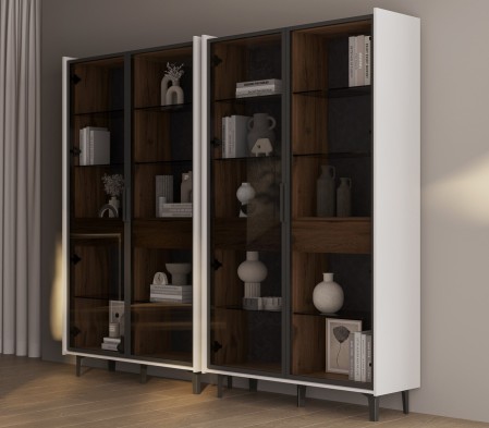 «Модена» Неман Шкаф-витрина комбинированный 2 стеклодвери высота 210 МН-048-25 «Модена» Неман Шкаф-витрина комбинированный 2 стеклодвери высота 210 МН-048-25