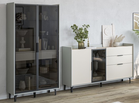 «Модена» Неман Шкаф-витрина комбинированный 2 стеклодвери высота 210 МН-048-25 «Модена» Неман Шкаф-витрина комбинированный 2 стеклодвери высота 210 МН-048-25