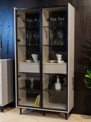 «Модена» Неман Шкаф-витрина комбинированный 2 стеклодвери высота 210 МН-048-25 «Модена» Неман Шкаф-витрина комбинированный 2 стеклодвери высота 210 МН-048-25