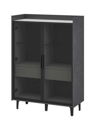 «Модена» Неман Шкаф-витрина комбинированный низкий 2 стеклодвери МН-048-23