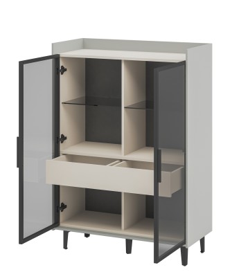 «Модена» Неман Шкаф-витрина комбинированный низкий 2 стеклодвери МН-048-23