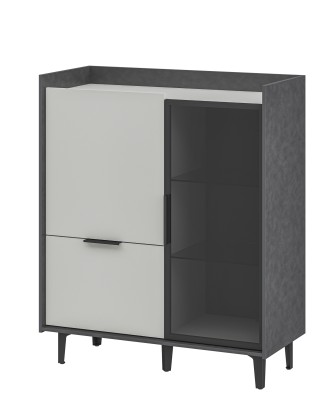 «Модена» Неман Шкаф-витрина комбинированный низкий 1 стеклодверь МН-048-24