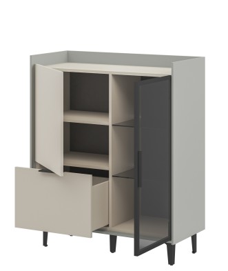 «Модена» Неман Шкаф-витрина комбинированный низкий 1 стеклодверь МН-048-24