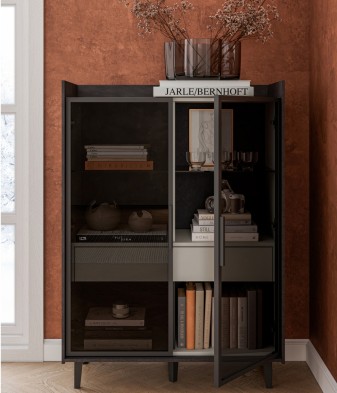 «Модена» Неман Шкаф-витрина комбинированный низкий 2 стеклодвери МН-048-23