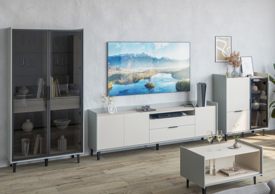 «Модена» Неман Шкаф-витрина комбинированный низкий 1 стеклодверь МН-048-24