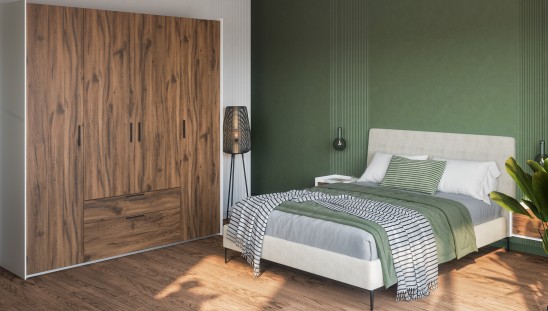 «Модена» Неман Шкаф 4-х створчатый с ящиками для одежды МН-048-14