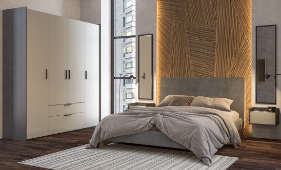 «Модена» Неман Шкаф 4-х створчатый с ящиками для одежды МН-048-14