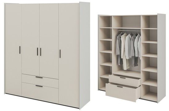 «Модена» Неман Шкаф 4-х створчатый с ящиками для одежды МН-048-14