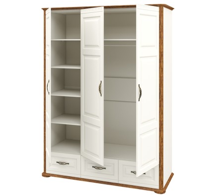 «Марсель» Неман Шкаф 3-х створчатый с ящиками для одежды МН-126-03