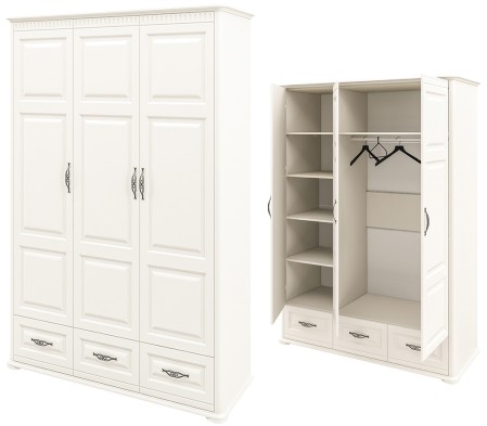 «Марсель» Неман Шкаф 3-х створчатый с ящиками для одежды МН-126-03