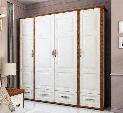 «Марсель» Неман Шкаф 4-х створчатый с ящиками для одежды МН-126-03