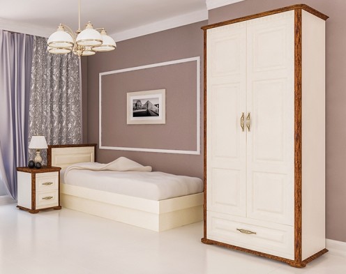 «Марсель» Неман Шкаф 2-х створчатый с ящиком для одежды МН-126-05-200