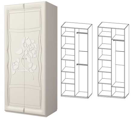 «Астория» Неман Шкаф 2-х створчатый для одежды МН-218-05