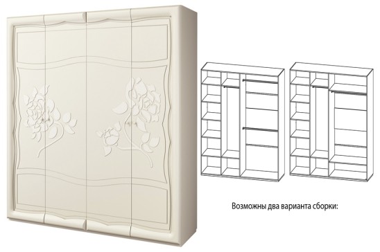 «Астория» Неман Шкаф 4-х створчатый для одежды МН-218-03/04