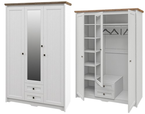 «Тиволи» Неман Шкаф 3-х створчатый с ящиками для одежды МН-035-23