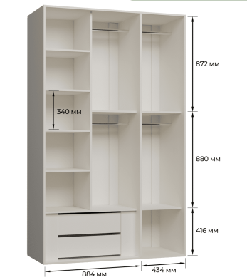 «Берта» Арида (белый жемчуг) Шкаф трехдверный 