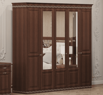 «Берта» Арида (фарина орех) Шкаф пятидверный 